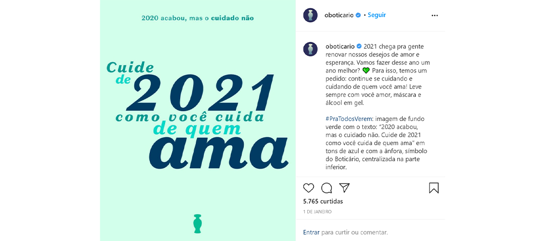 Post do Instagram do Boticário